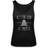 Débardeur Femme Attention je mords 