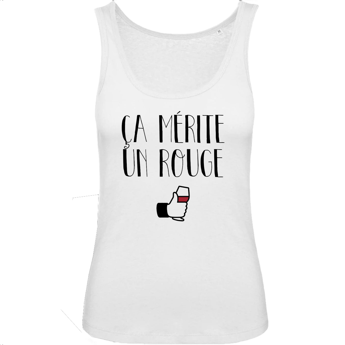 Débardeur Femme Ça mérite un rouge 