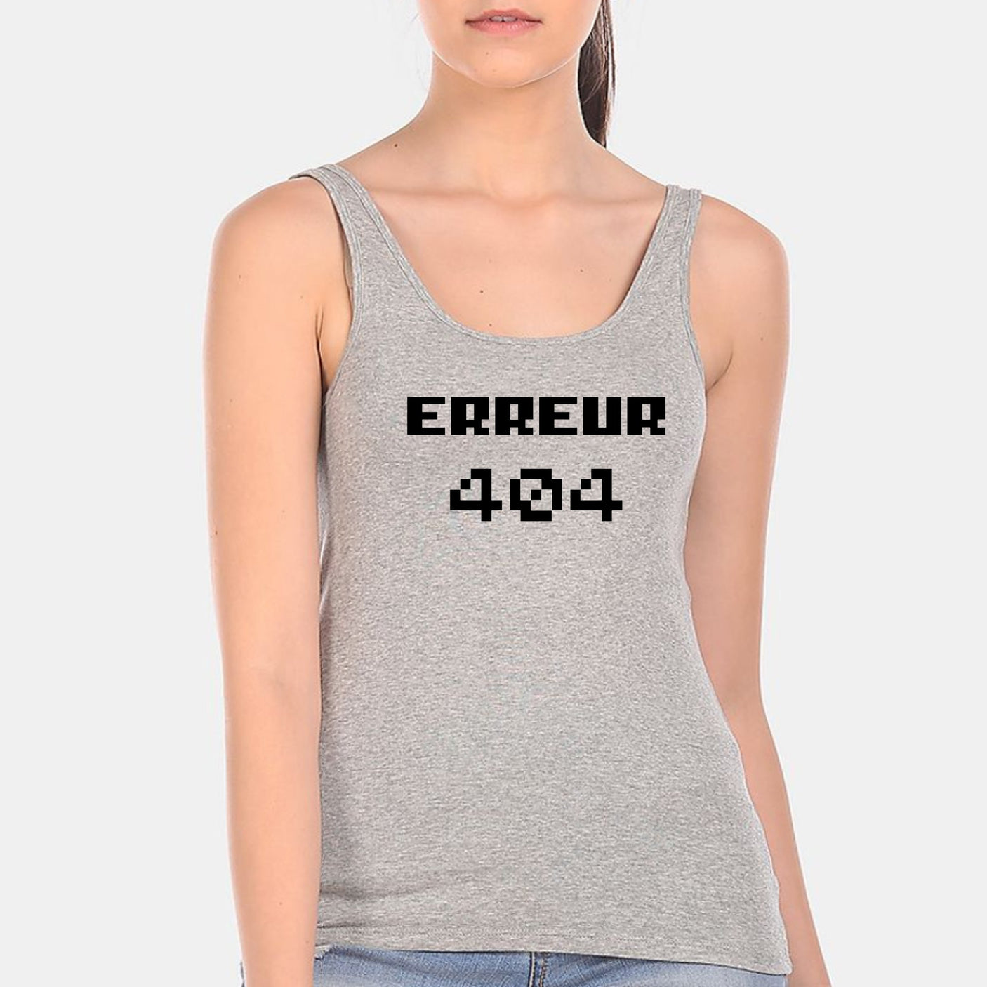 Débardeur Femme Erreur 404 Gris