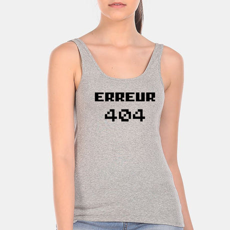 Débardeur Femme Erreur 404 Gris