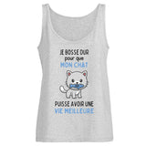 Débardeur Femme Je bosse dur pour mon chat 