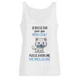 Débardeur Femme Je bosse dur pour mon chat 
