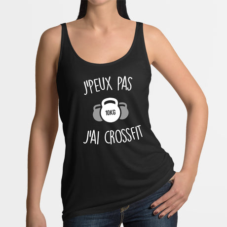 Débardeur Femme J'peux pas j'ai crossfit Noir