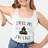 Débardeur Femme J'peux pas j'ai luge Blanc