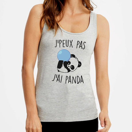 Débardeur Femme J'peux pas j'ai panda Gris