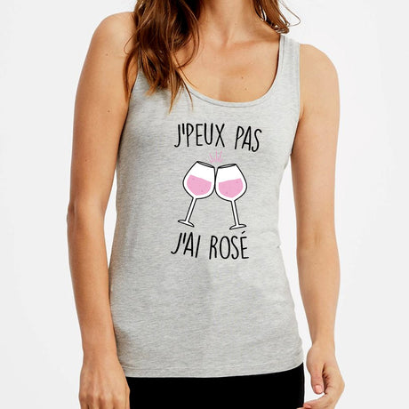 Débardeur Femme J'peux pas j'ai rosé Gris