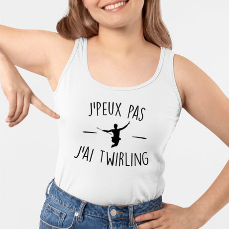 Débardeur Femme J'peux pas j'ai twirling Blanc