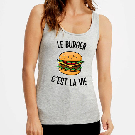 Débardeur Femme Le burger c'est la vie Gris