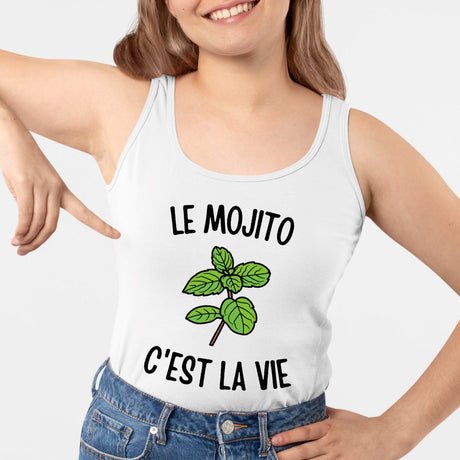 Débardeur Femme Le mojito c'est la vie Blanc