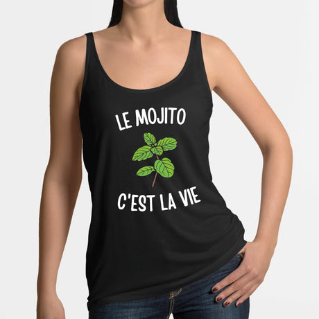 Débardeur Femme Le mojito c'est la vie Noir