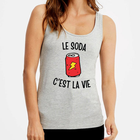 Débardeur Femme Le soda c'est la vie Gris