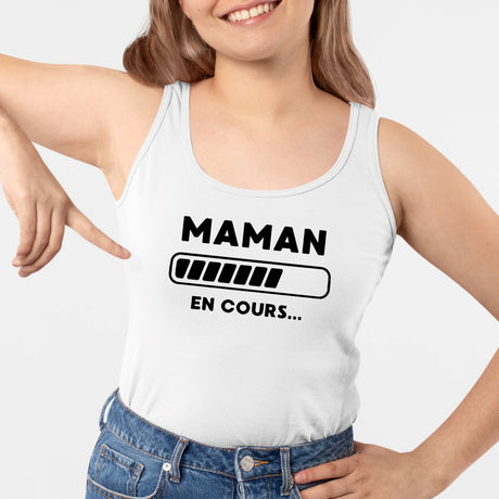 Débardeur Femme Maman en cours Blanc