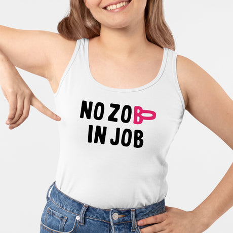 Débardeur Femme No zob in job Blanc