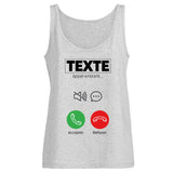 Débardeur Femme Personnalisé Appel de "votre texte" Gris