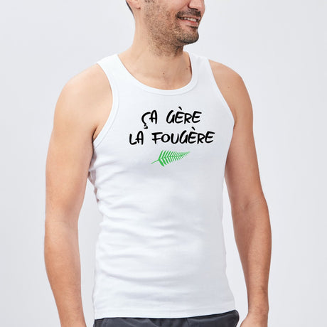 Débardeur Homme Ça gère la fougère Blanc