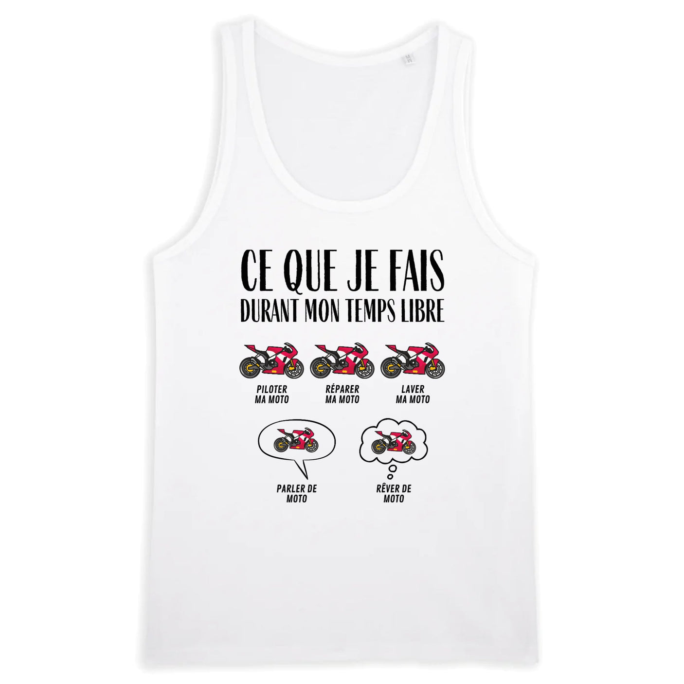 Débardeur Homme Ce que je fais durant mon temps libre Moto 