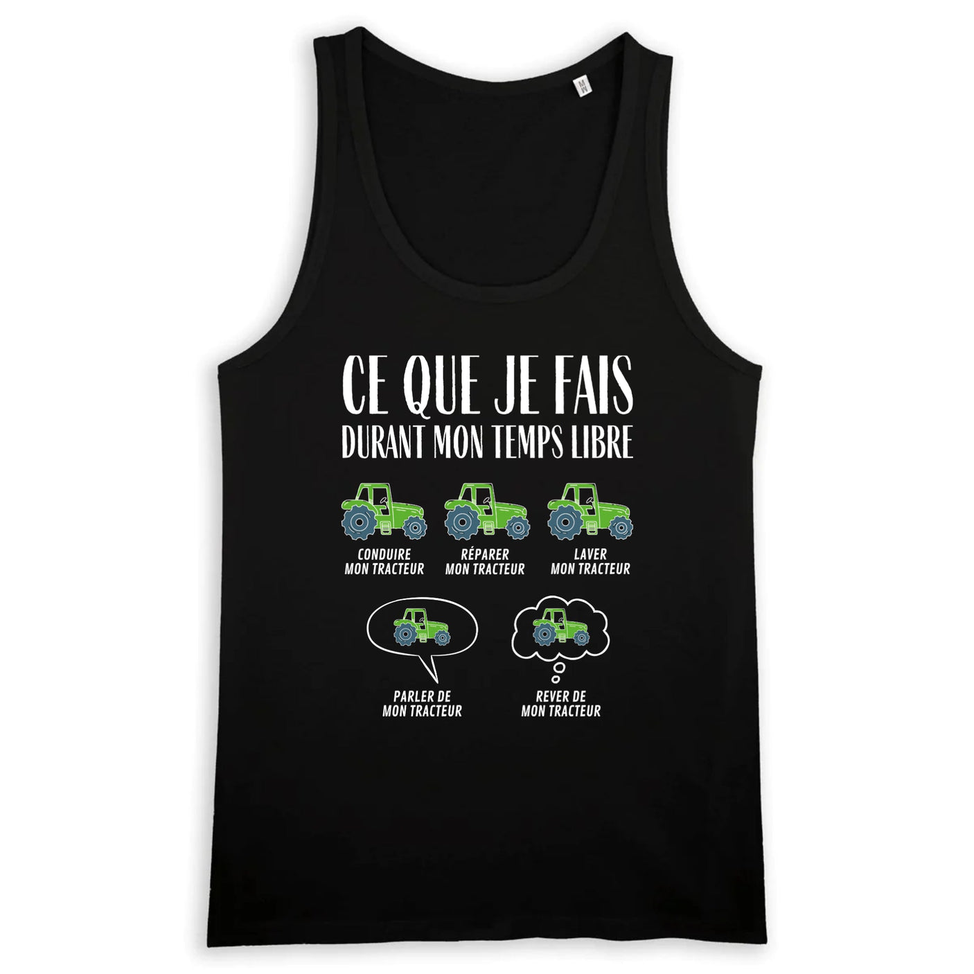 Débardeur Homme Ce que je fais durant mon temps libre Tracteur 