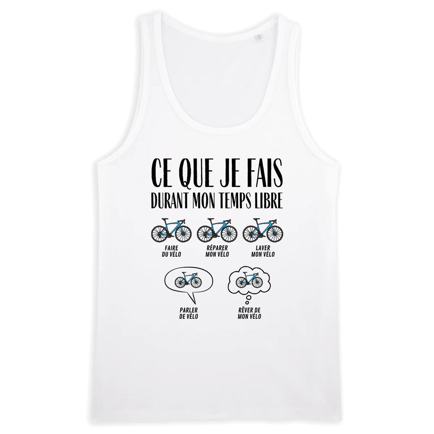 Débardeur Homme Ce que je fais durant mon temps libre Vélo 