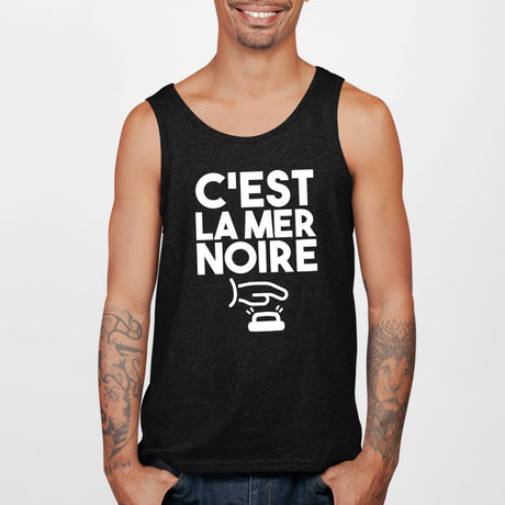 Débardeur Homme C'est la mer noire Noir