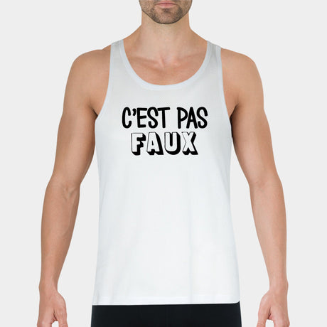 Débardeur Homme C'est pas faux Blanc