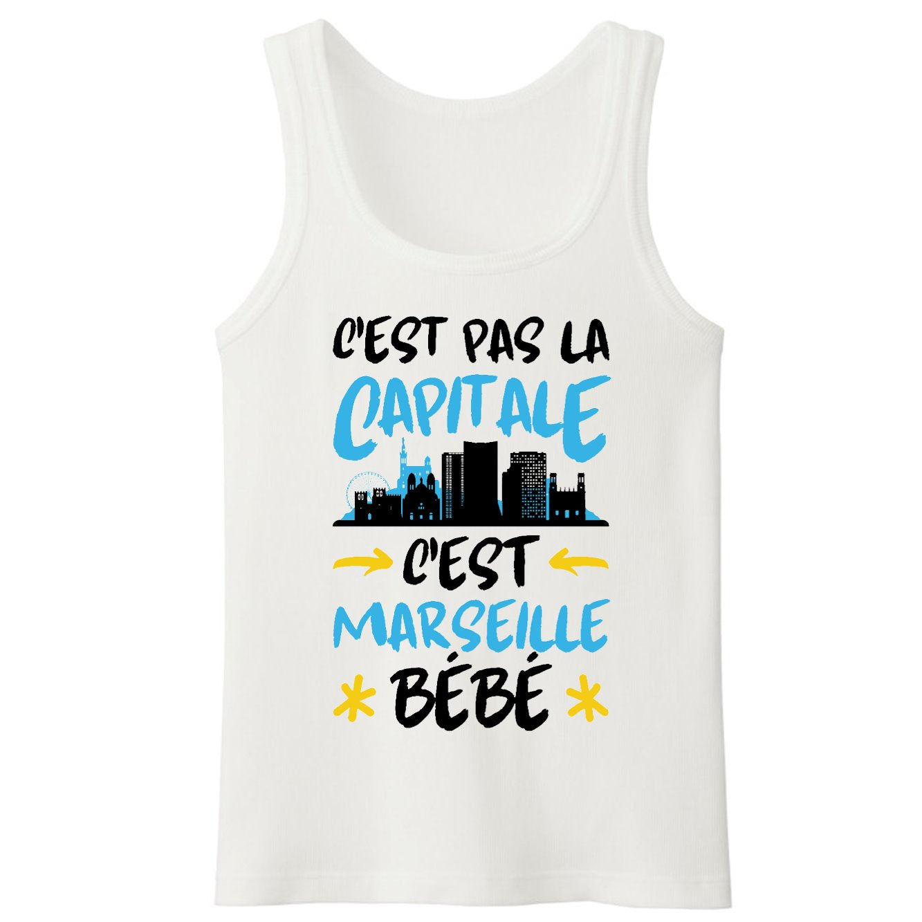 Débardeur Homme C'est pas la capitale c'est Marseille bébé 