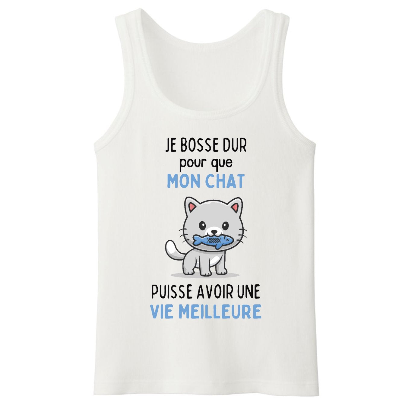 Débardeur Homme Je bosse dur pour mon chat 