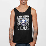 Débardeur Homme Je n'entends rien je joue Noir