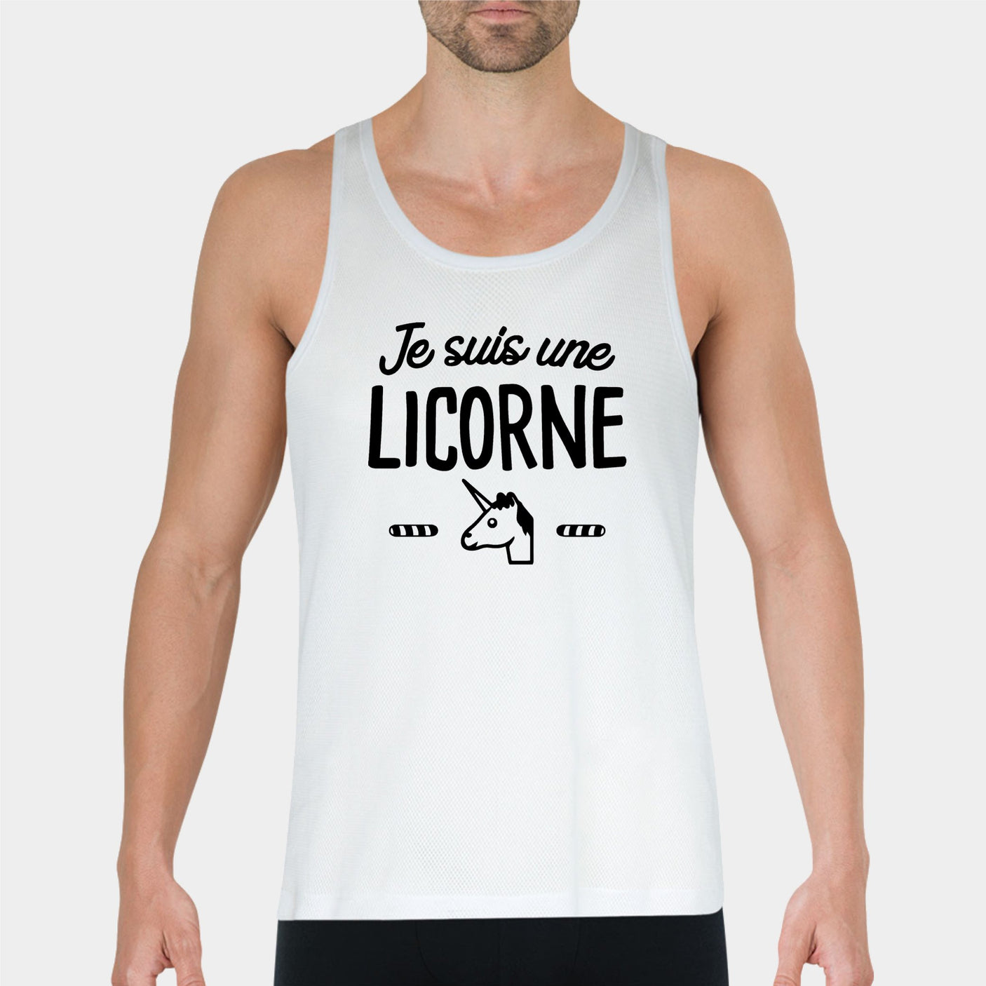 Débardeur Homme Je suis une licorne Blanc