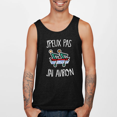 Débardeur Homme J'peux pas j'ai aviron Noir