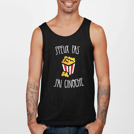 Débardeur Homme J'peux pas j'ai cinoche Noir