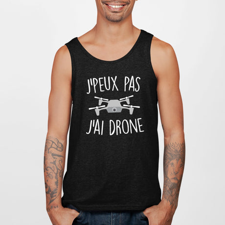 Débardeur Homme J'peux pas j'ai drone Noir