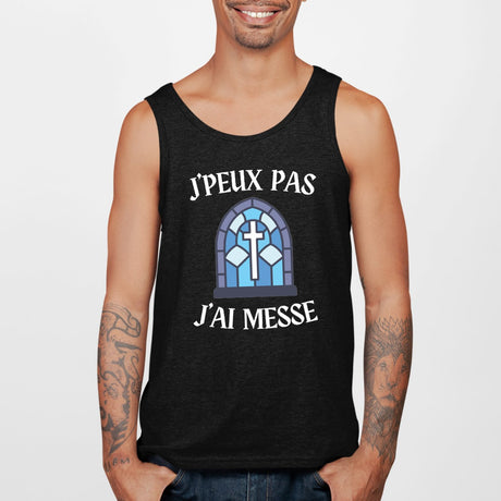 Débardeur Homme J'peux pas j'ai messe Noir