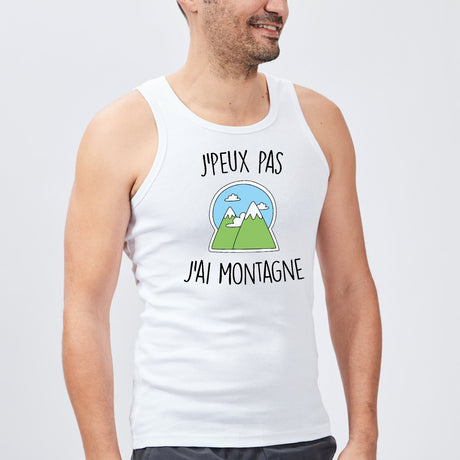 Débardeur Homme J'peux pas j'ai montagne Blanc