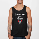 Débardeur Homme J'peux pas j'ai muscu Noir