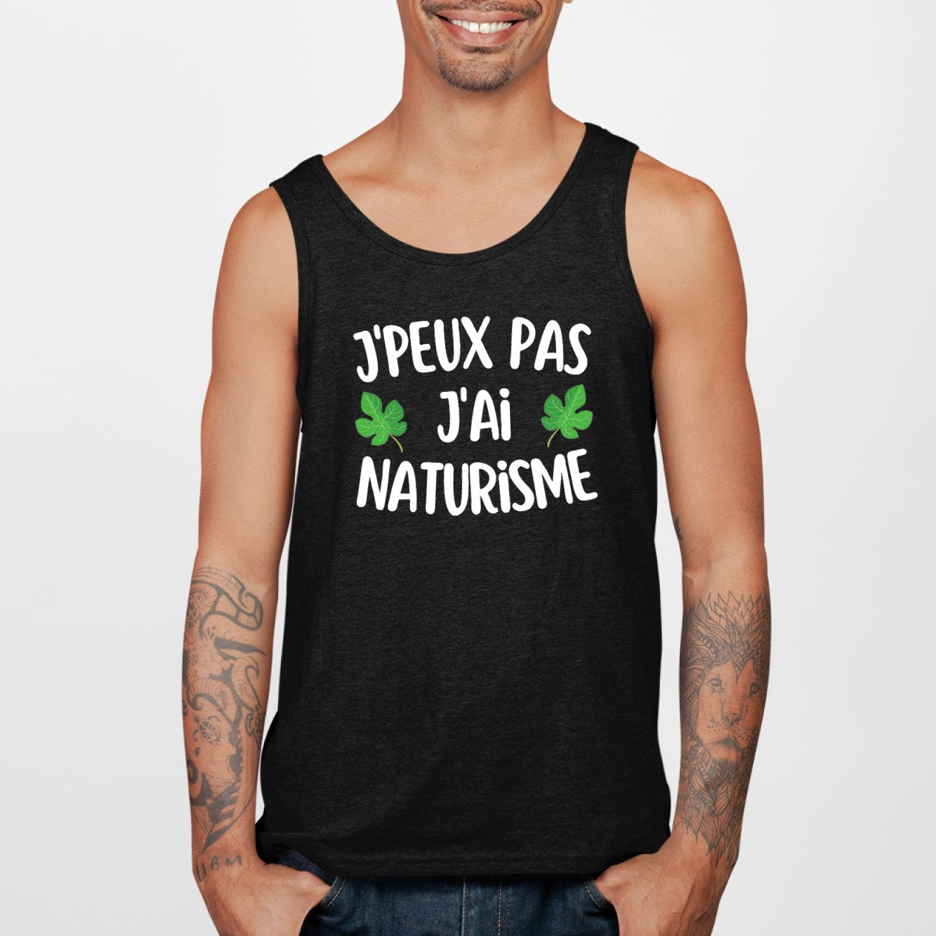 Débardeur Homme J'peux pas j'ai naturisme Noir