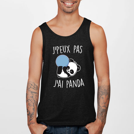 Débardeur Homme J'peux pas j'ai panda Noir