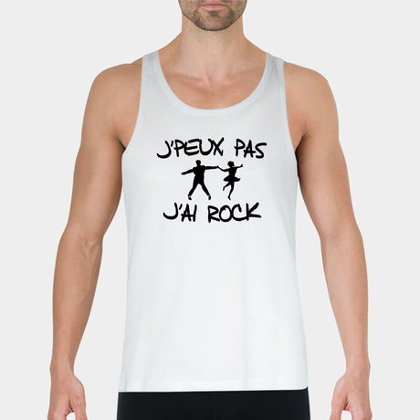 Débardeur Homme J'peux pas j'ai rock Blanc