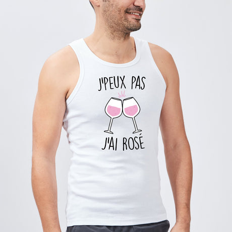 Débardeur Homme J'peux pas j'ai rosé Blanc