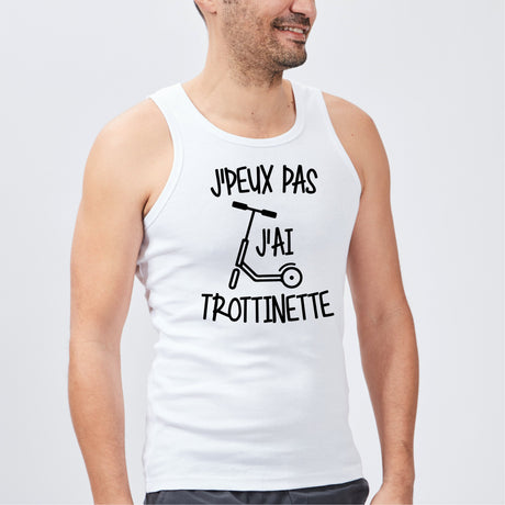 Débardeur Homme J'peux pas j'ai trottinette Blanc