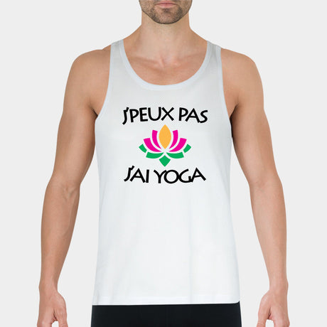 Débardeur Homme J'peux pas j'ai yoga Blanc