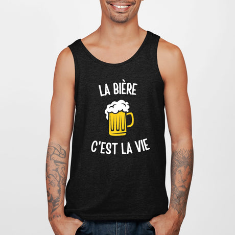 Débardeur Homme La bière c'est la vie Noir