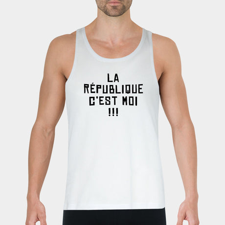 Débardeur Homme La république c'est moi Blanc