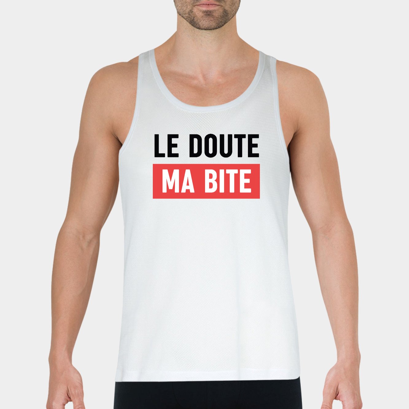 Débardeur Homme Le doute ma bite Blanc