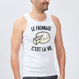 Débardeur Homme Le fromage c'est la vie Blanc