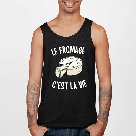 Débardeur Homme Le fromage c'est la vie Noir