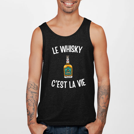 Débardeur Homme Le whisky c'est la vie Noir