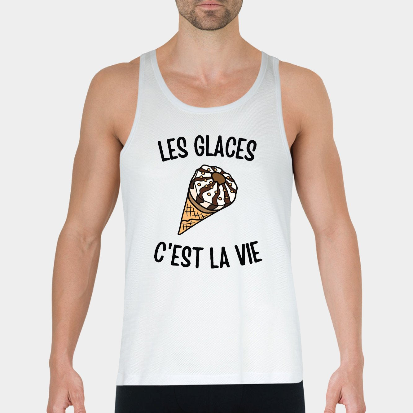 Débardeur Homme Les glaces c'est la vie Blanc