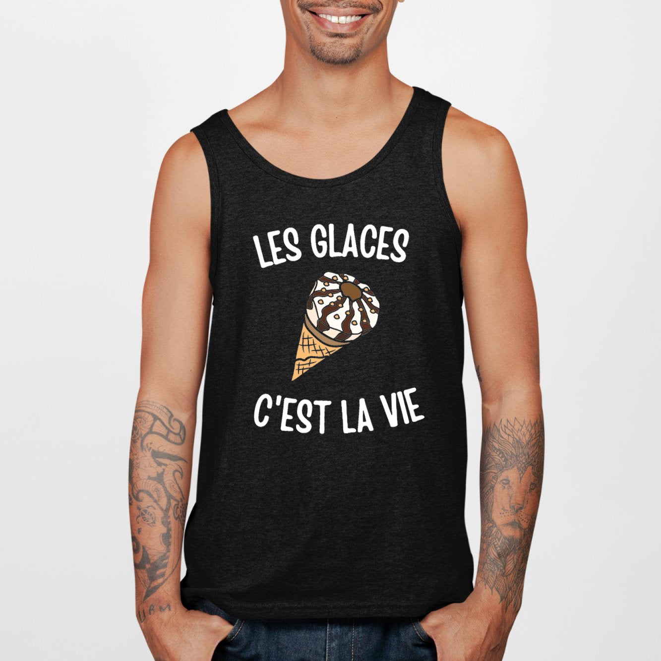 Débardeur Homme Les glaces c'est la vie Noir