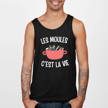 Débardeur Homme Les moules c'est la vie Noir