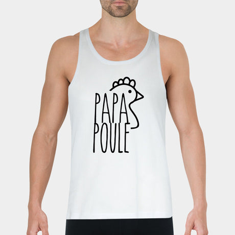 Débardeur Homme Papa poule Blanc